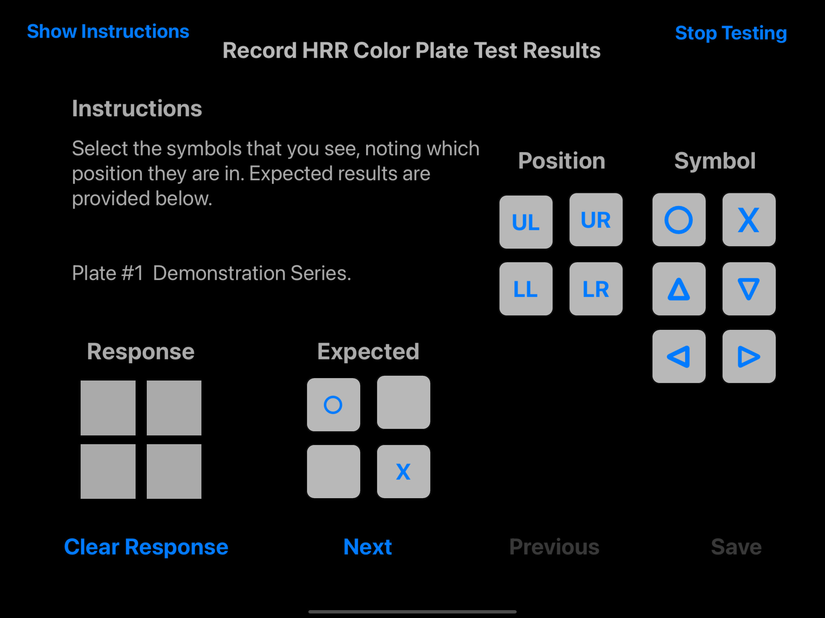 Recording the H-R-R test